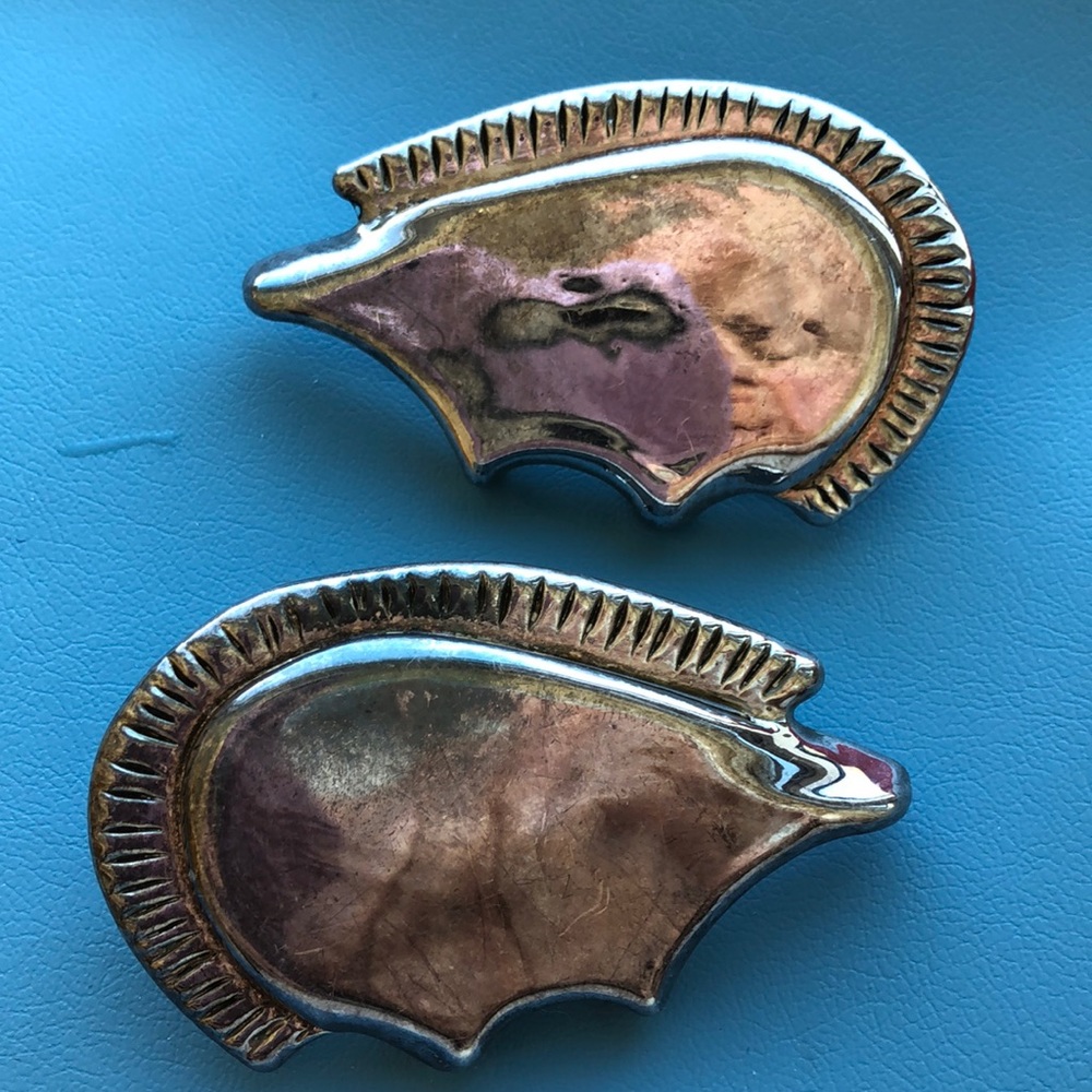 sterling silver Electroformed hedgehog earrings